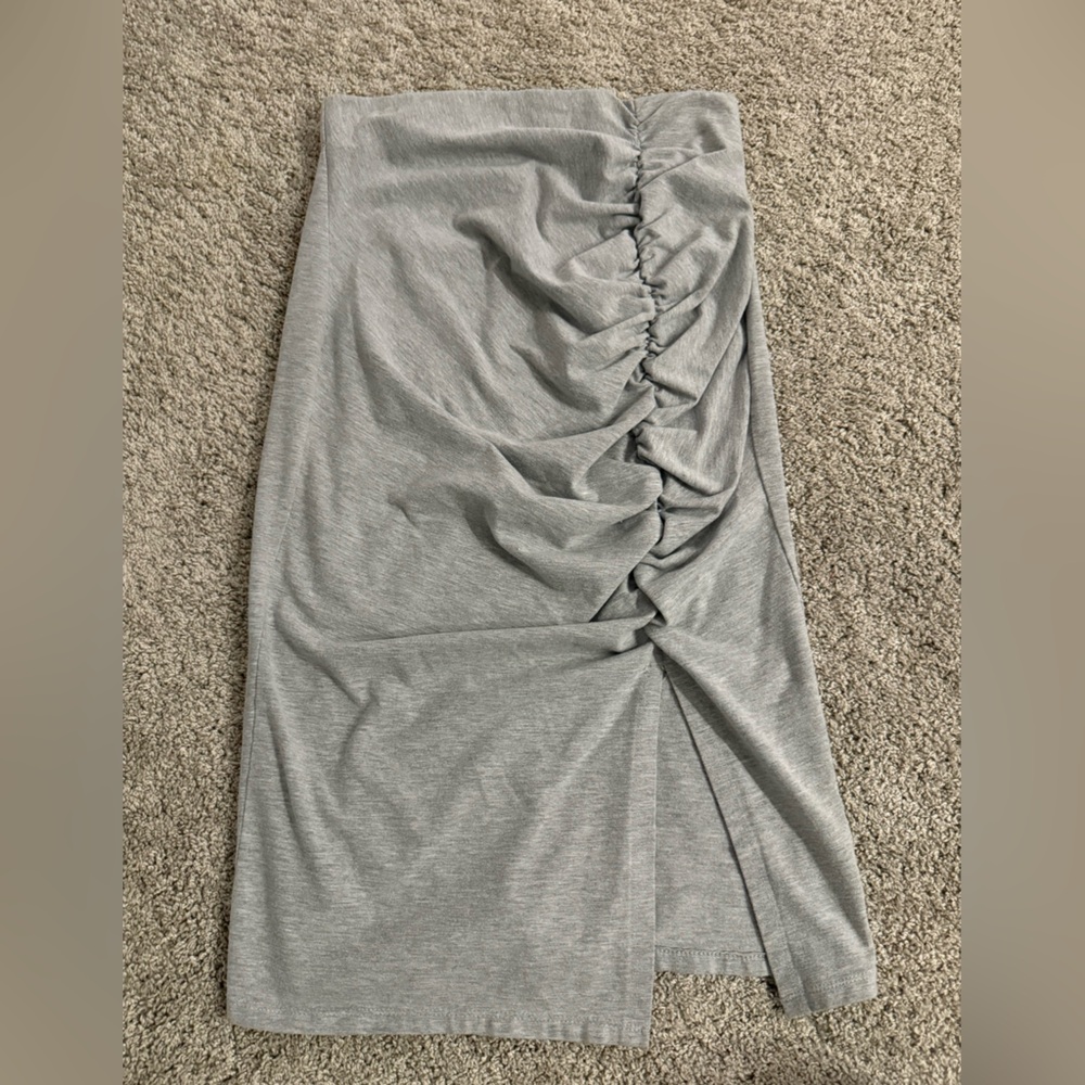 NINE WEST Elegant Gray Ruched Skirt